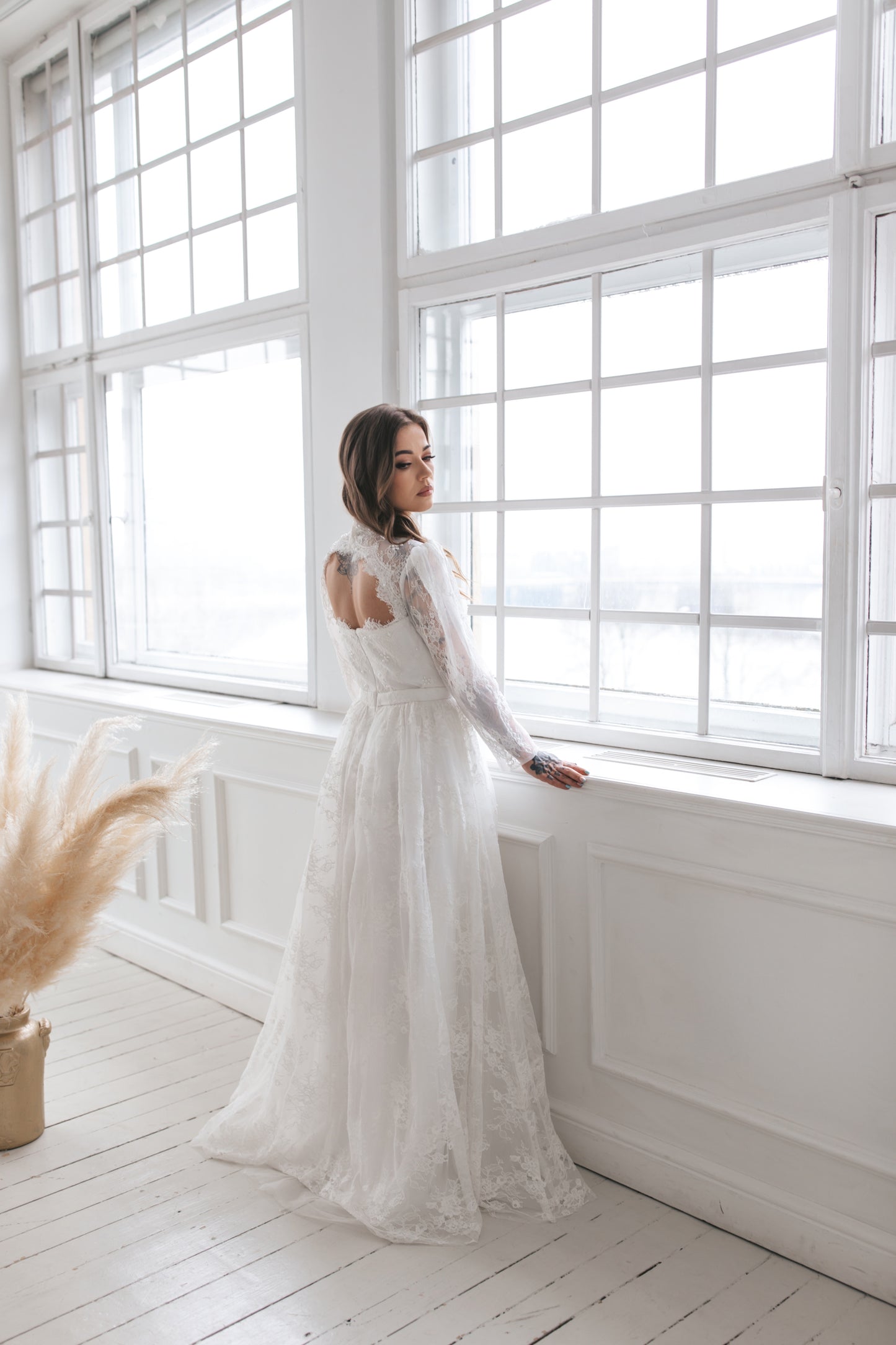 Vintage Lace Gown With Pearls