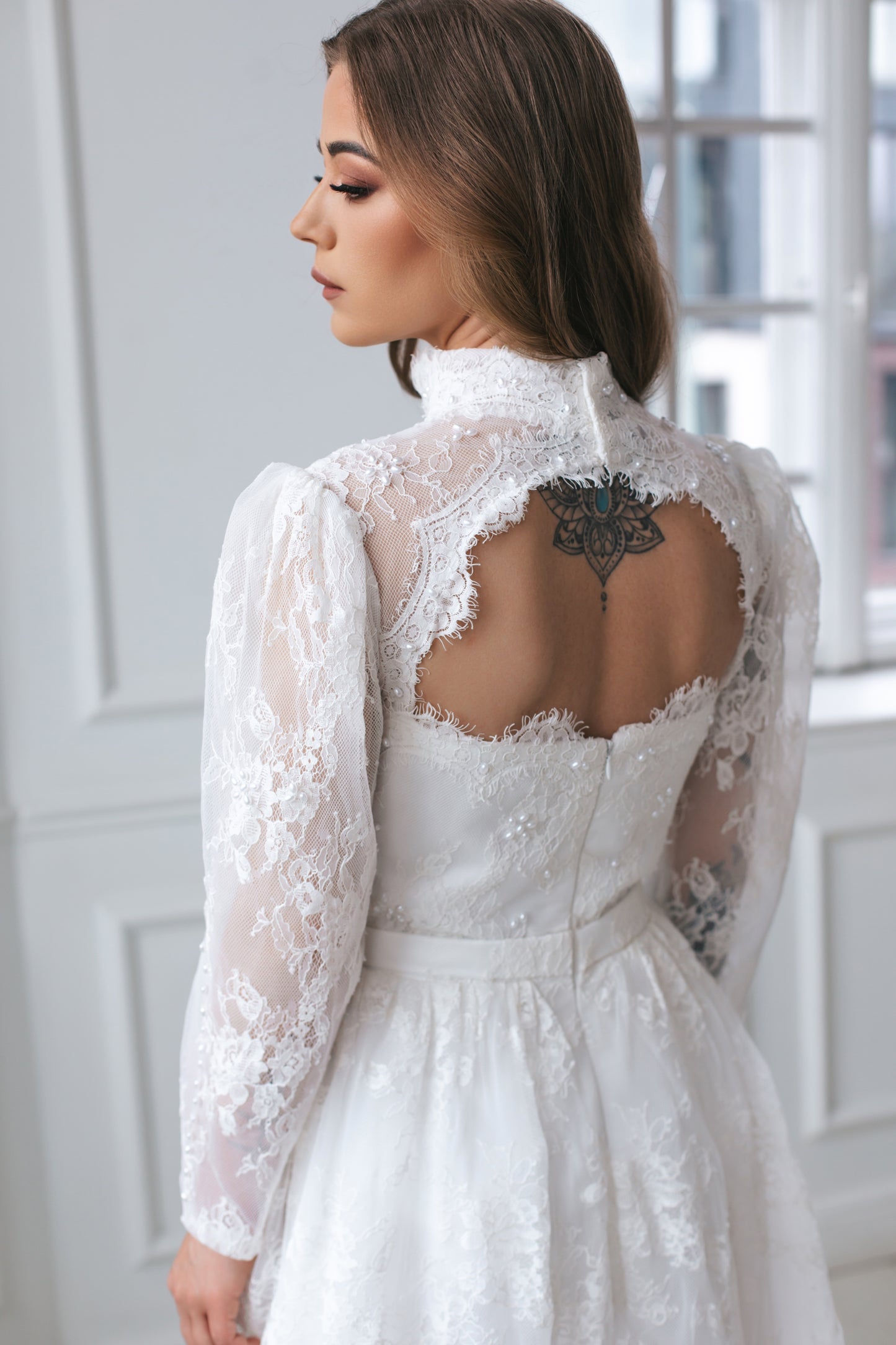 Vintage Lace Gown With Pearls