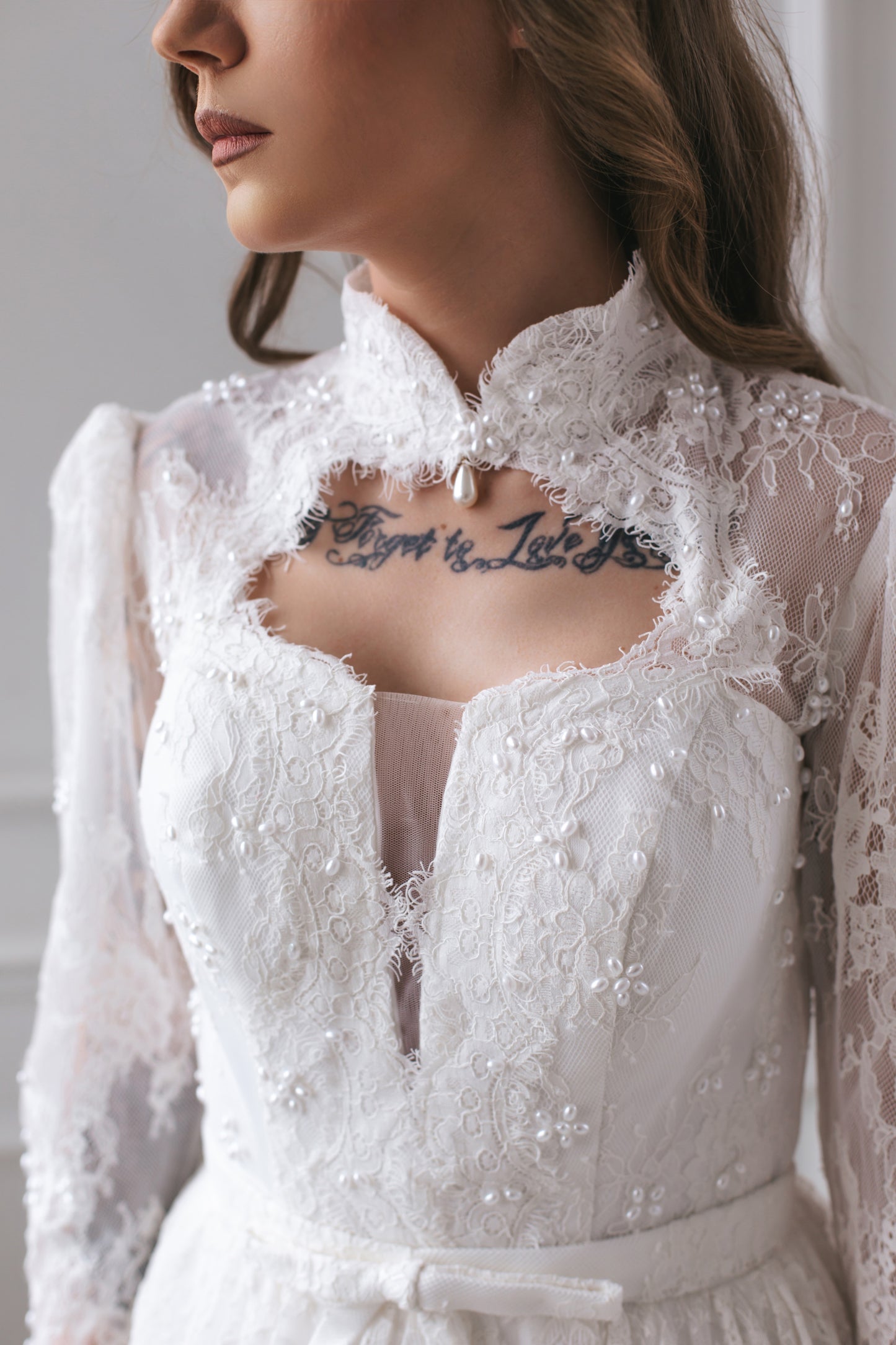Vintage Lace Gown With Pearls