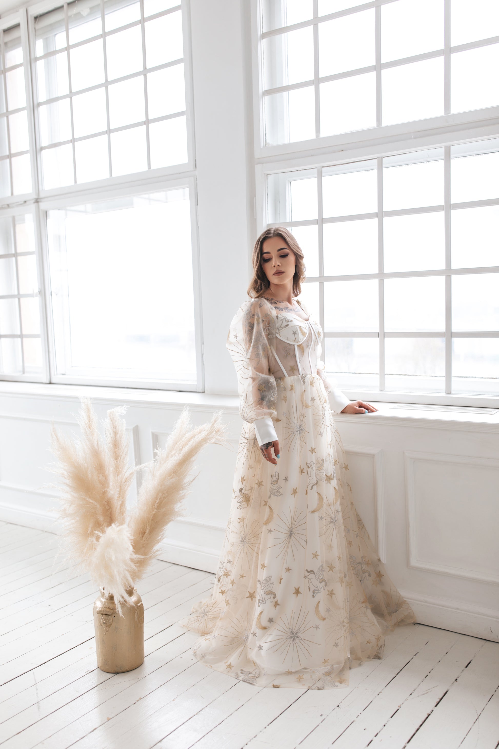 Celestial Gown With Stars – Dreamydresshouse Celestial Gown With Stars – Dreamydresshouse