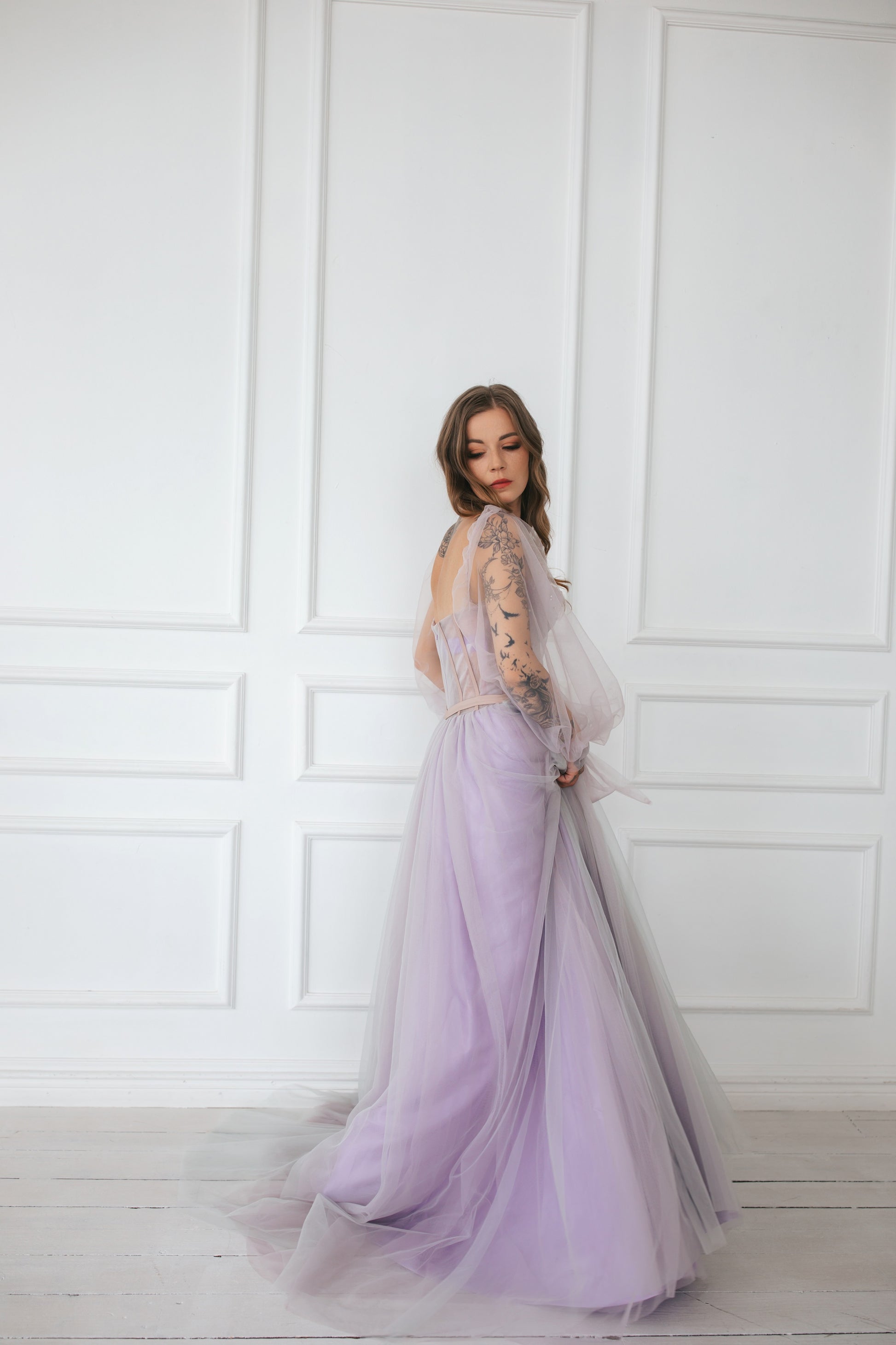 Lilac Fairy Gown With Flowers Lilac Fairy Gown With Flowers