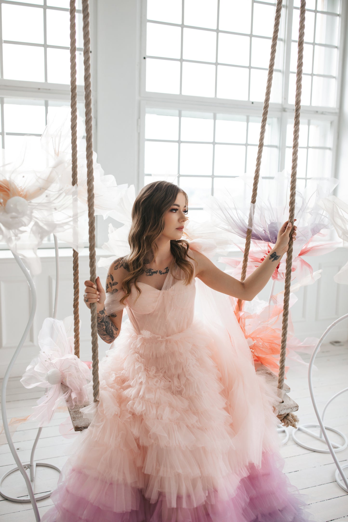 Romantic Ombre Gown With Bow tie