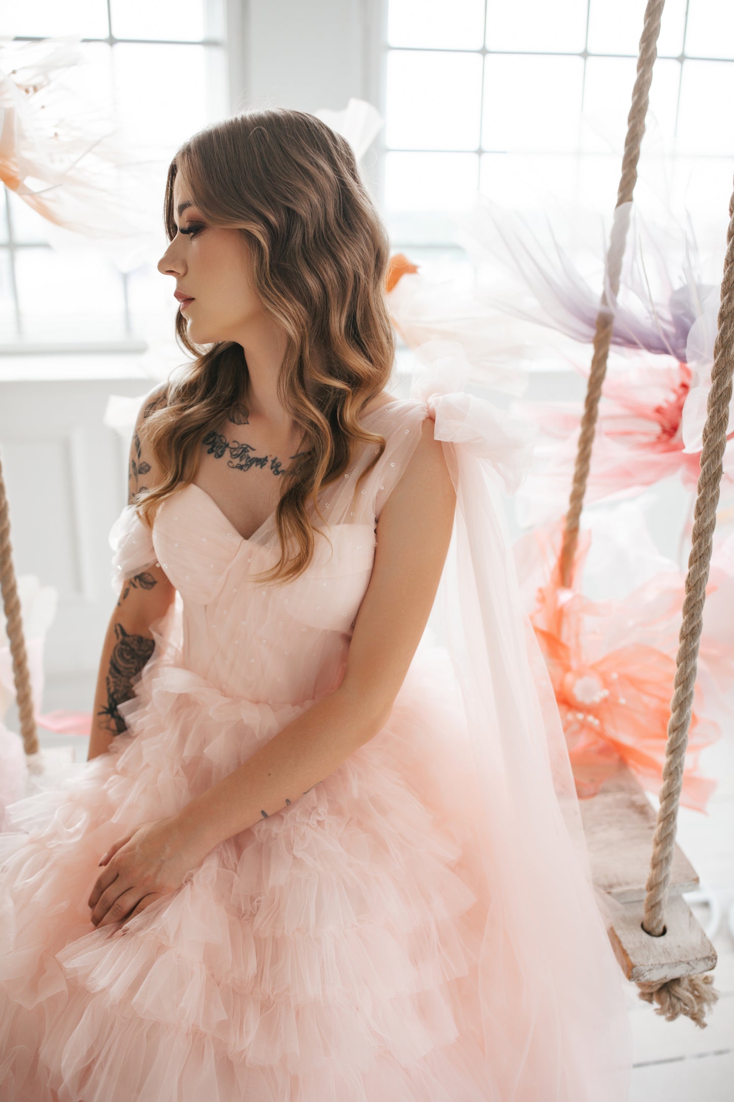 Romantic Ombre Gown With Bow tie