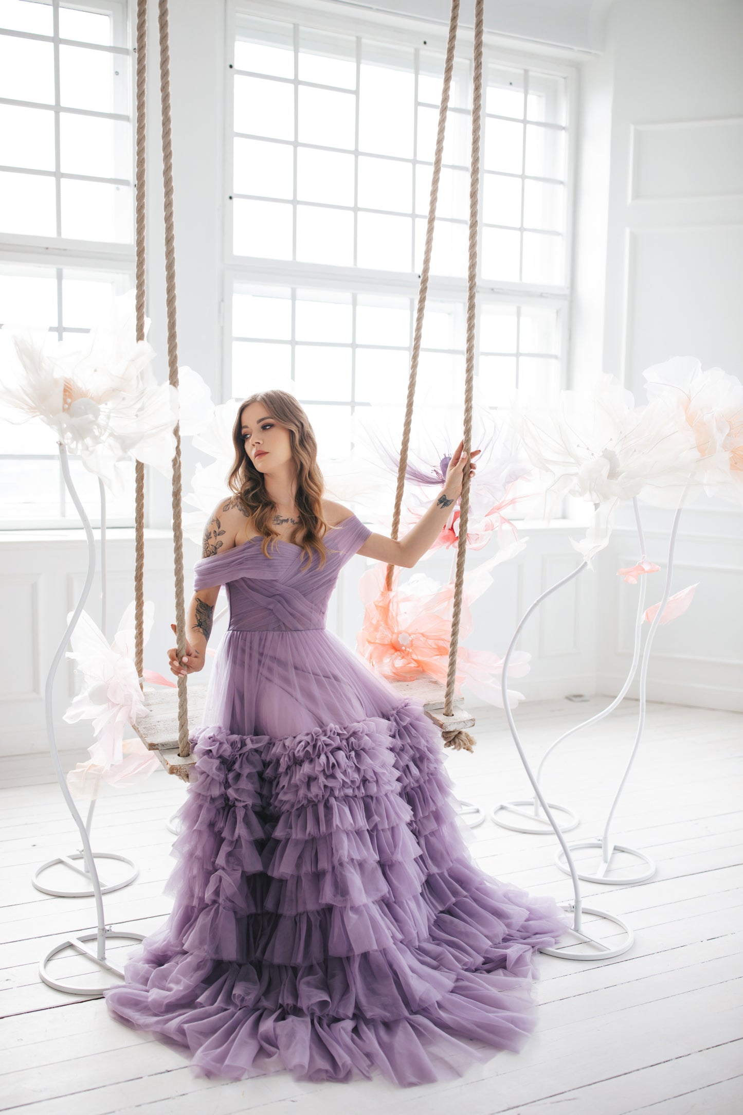 Majestic Tulle Gown With Ruffles