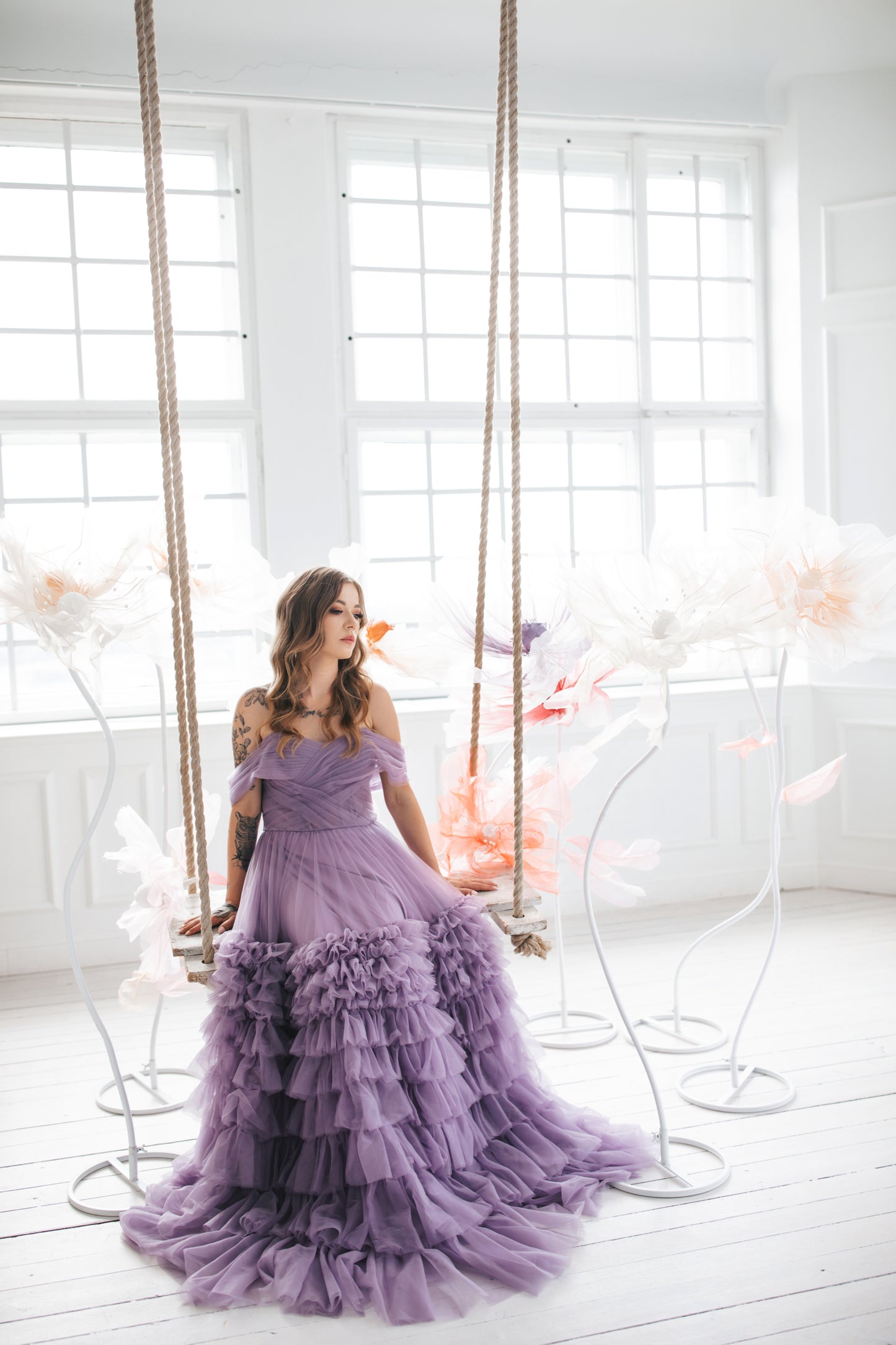 Majestic Tulle Gown With Ruffles