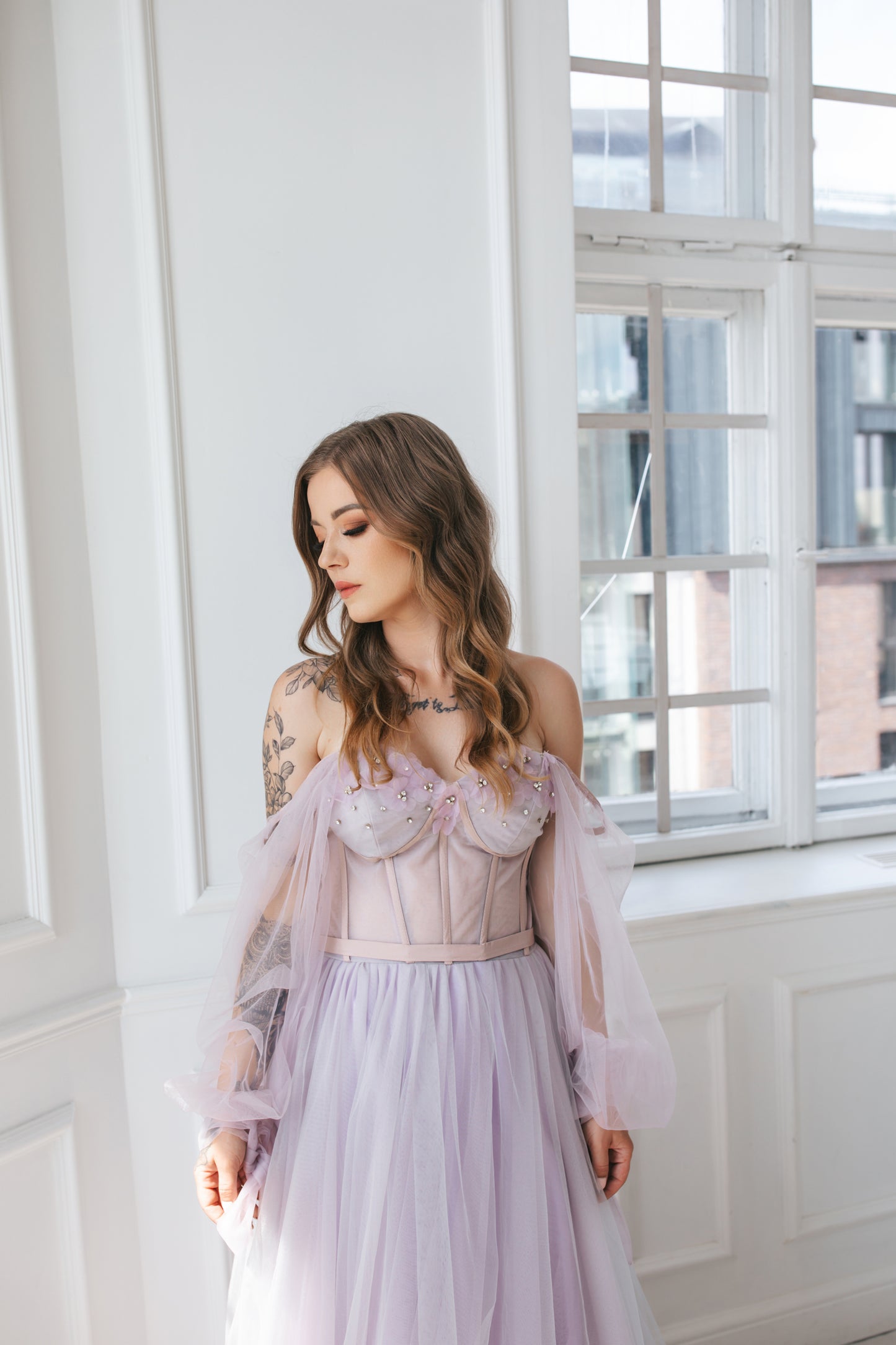 Lilac Fairy Gown With Flowers