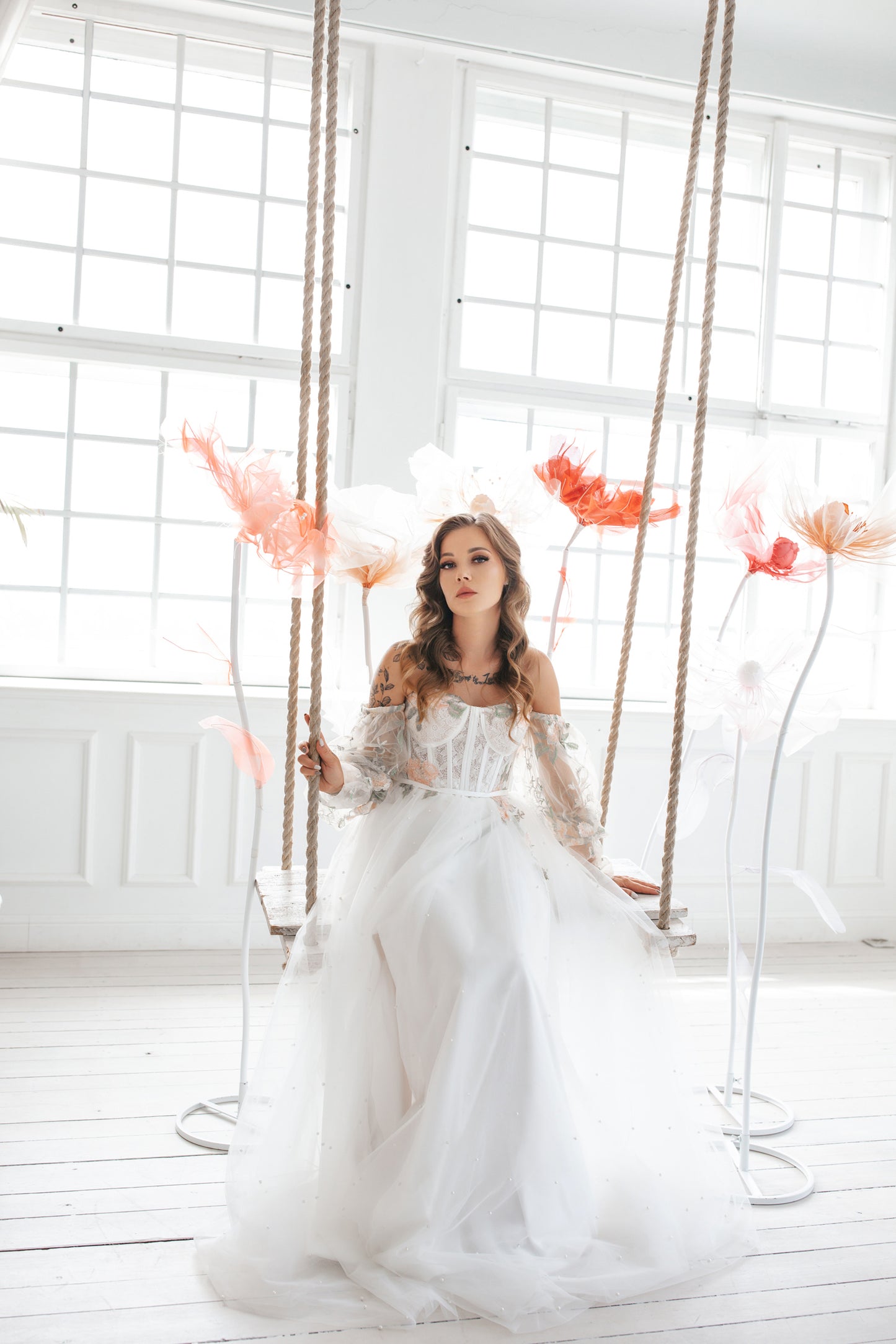 Bohemian Wedding Gown With Pearls