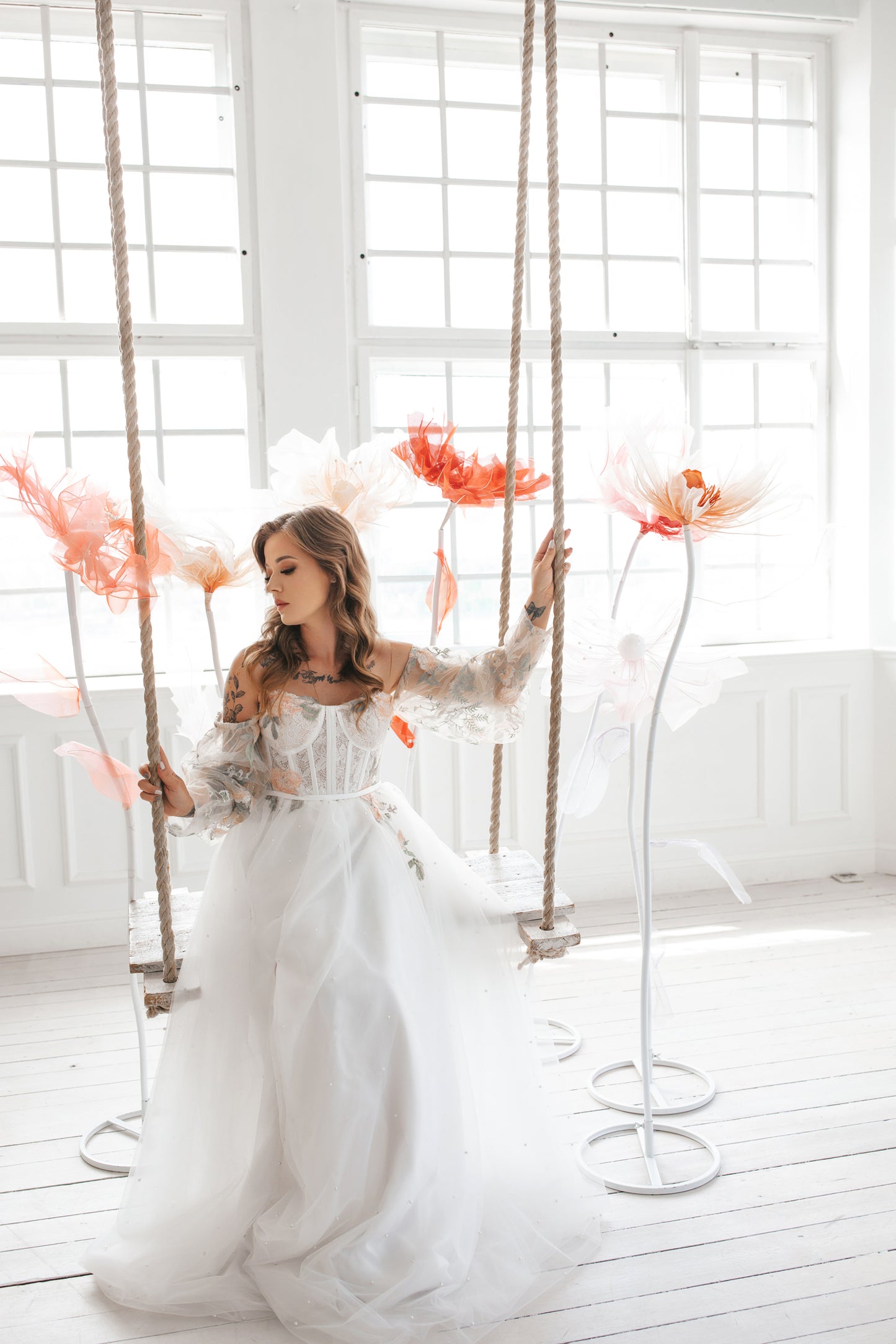 Bohemian Wedding Gown With Pearls