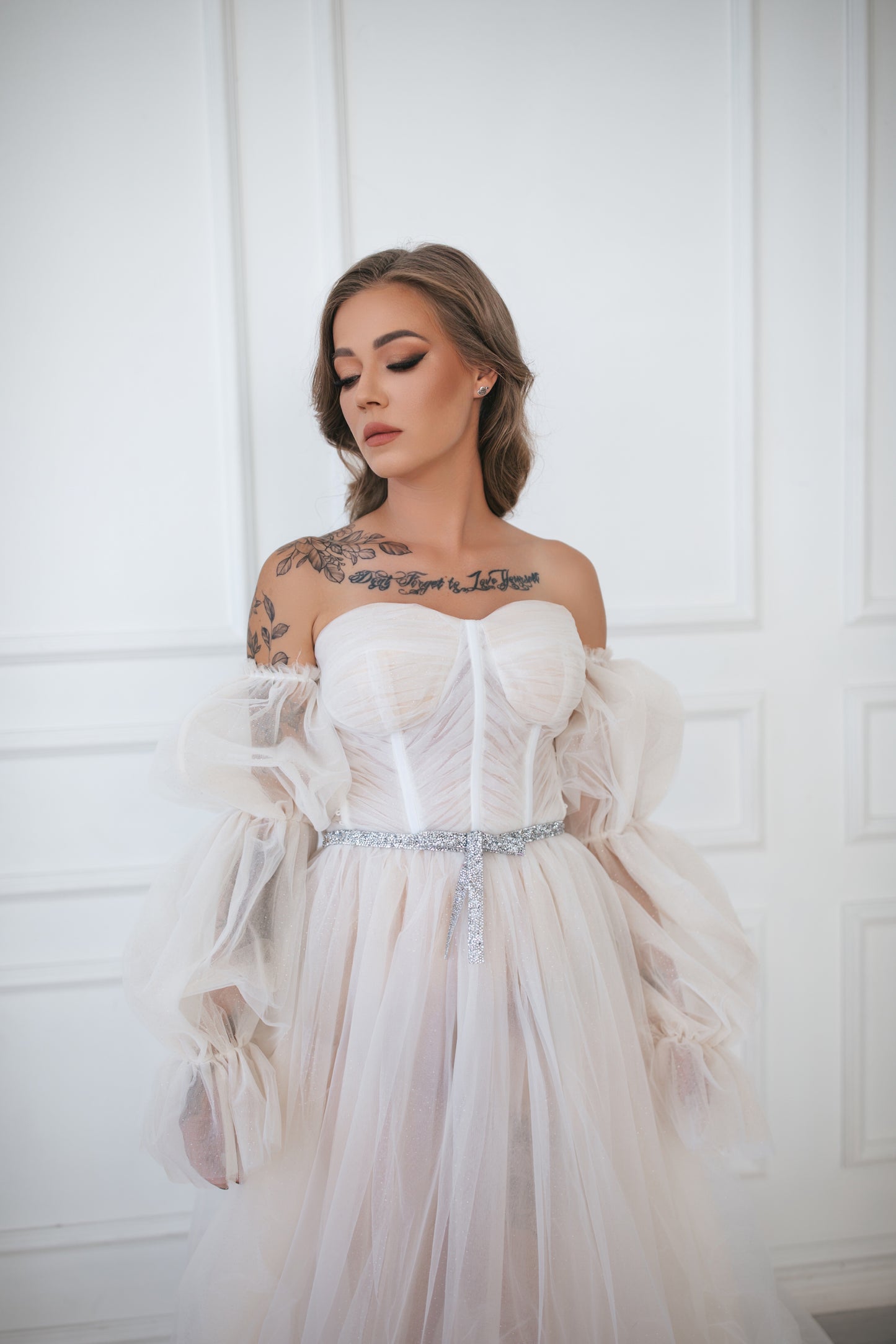 Glitter Tulle Wedding Gown