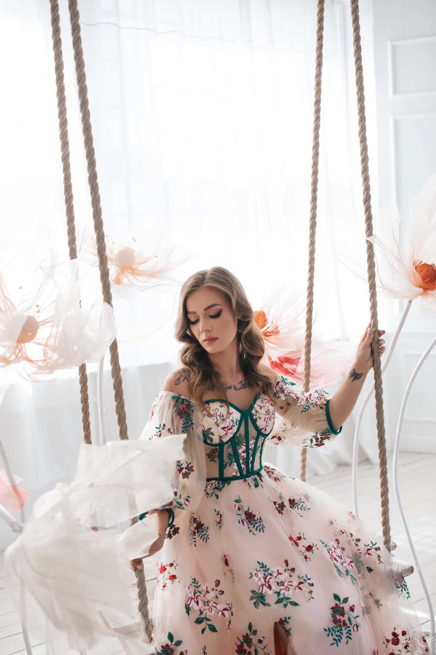 Romantic Boho Gown With Flowers