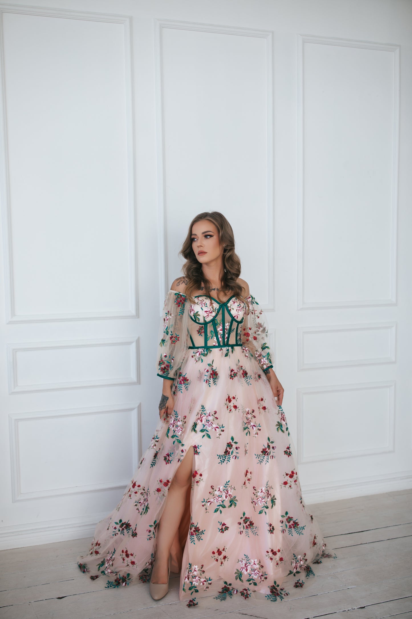 Romantic Boho Gown With Flowers