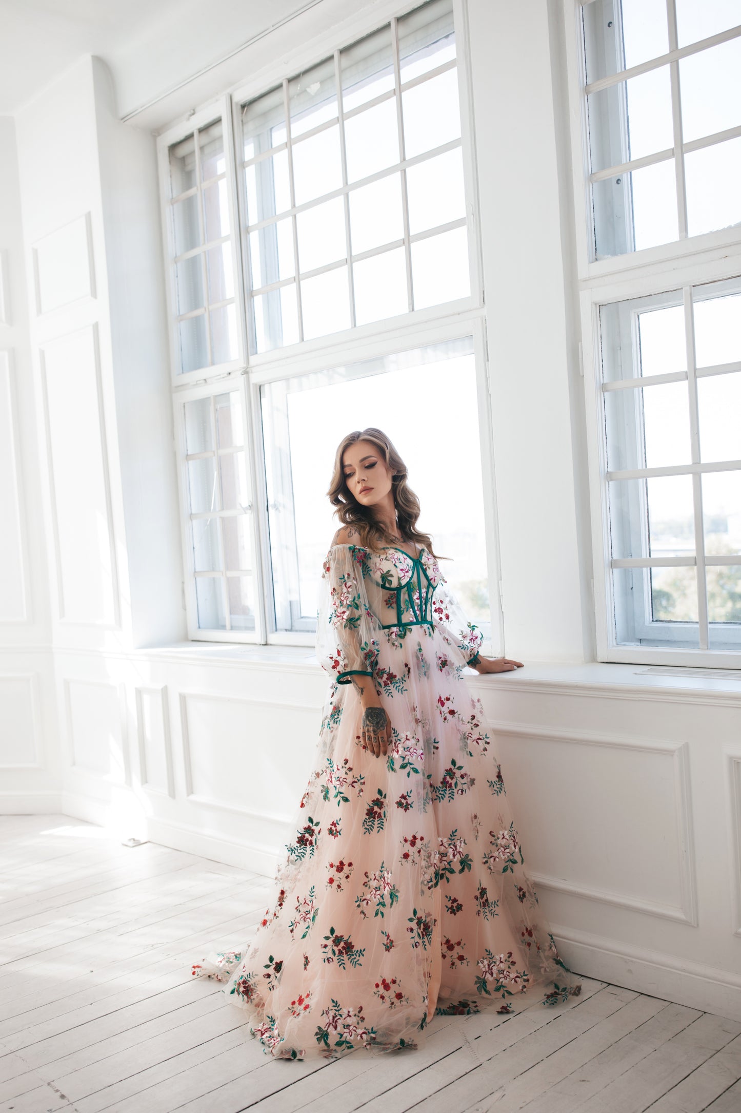 Romantic Boho Gown With Flowers