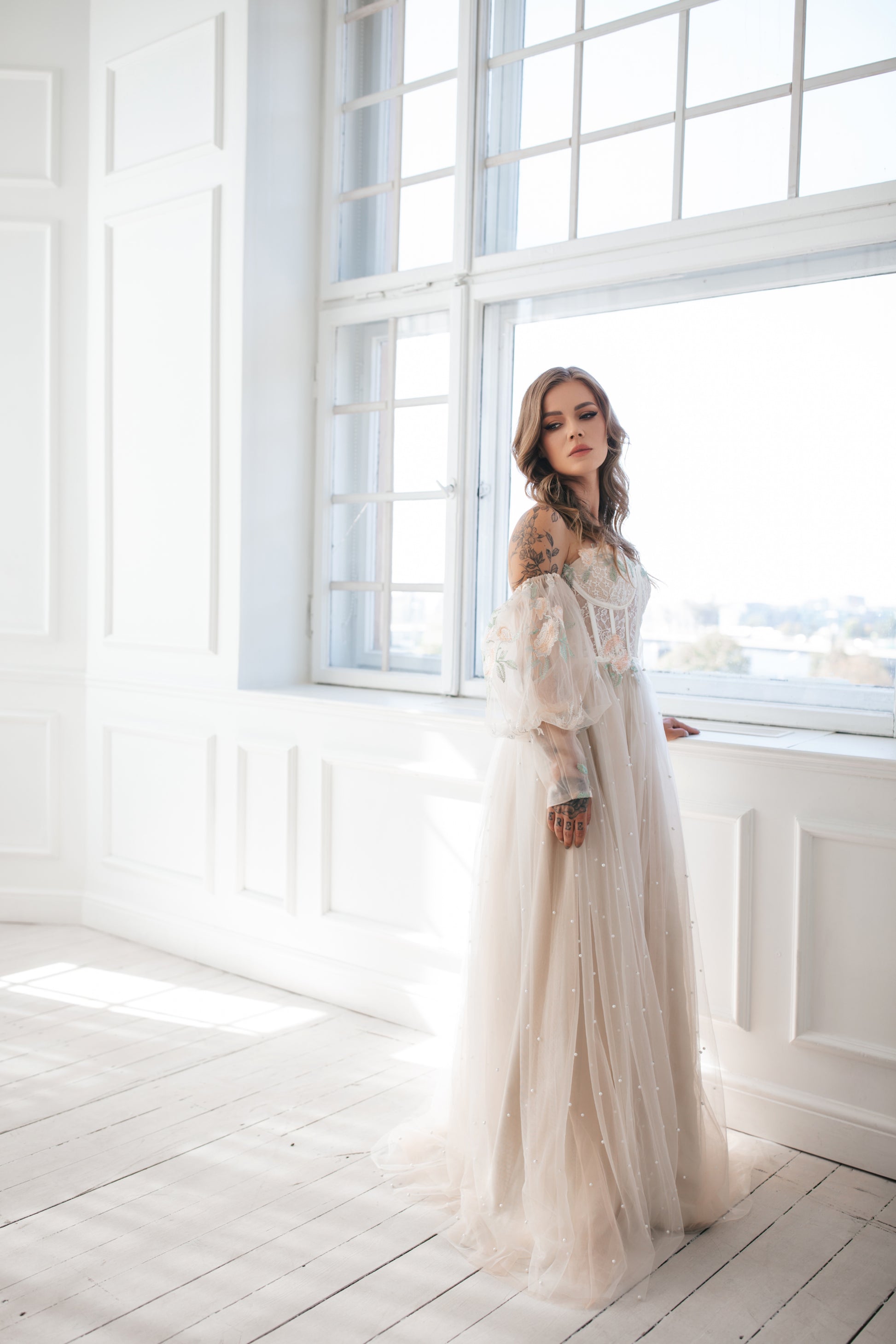champagne dress with pearls Alexandra Pearl Embellished Maxi Dress | Made-To-Order