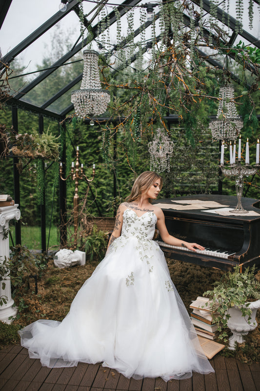 Floral Gown With Cape