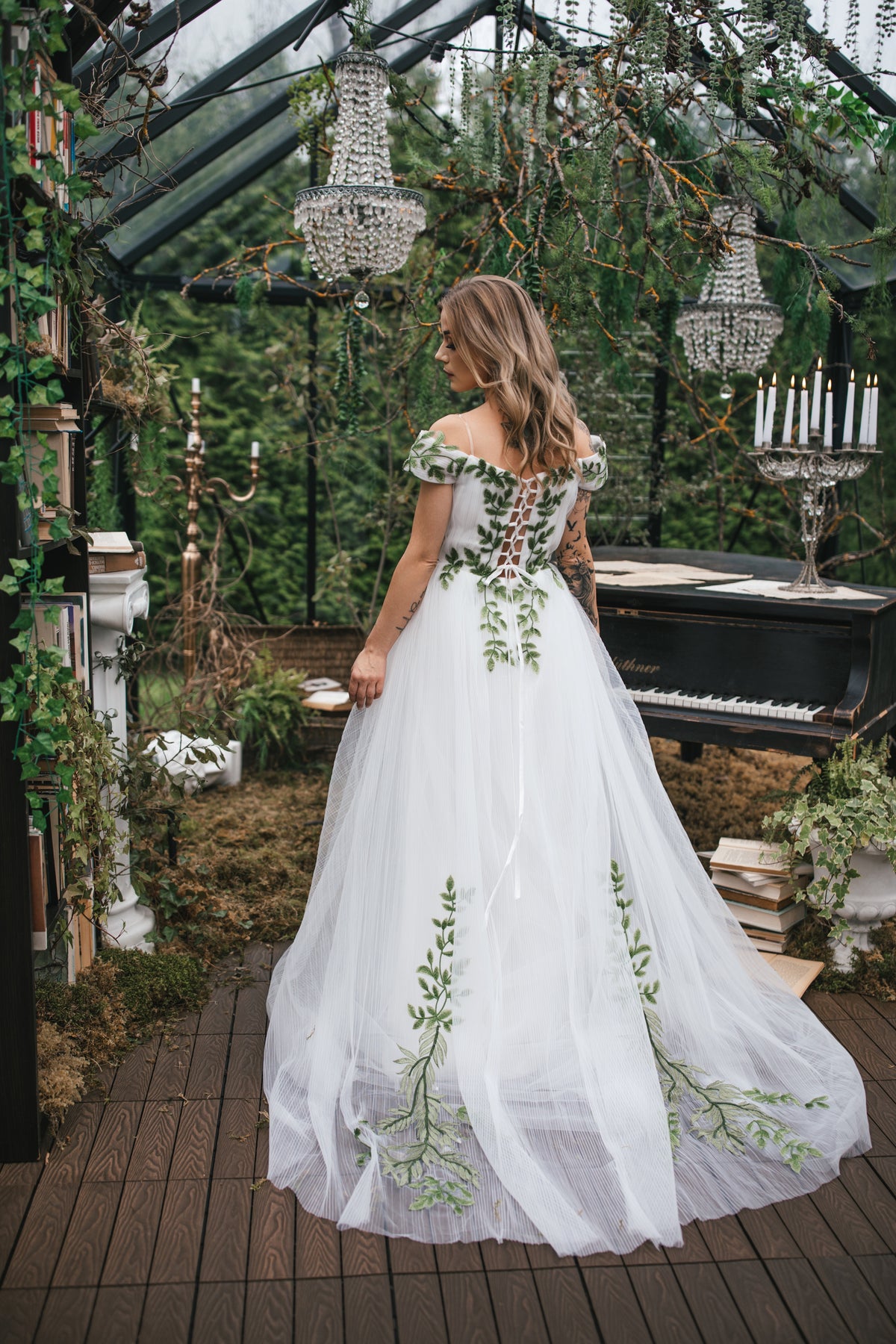 Forest Fairy Gown With Leaves – Dreamydresshouse