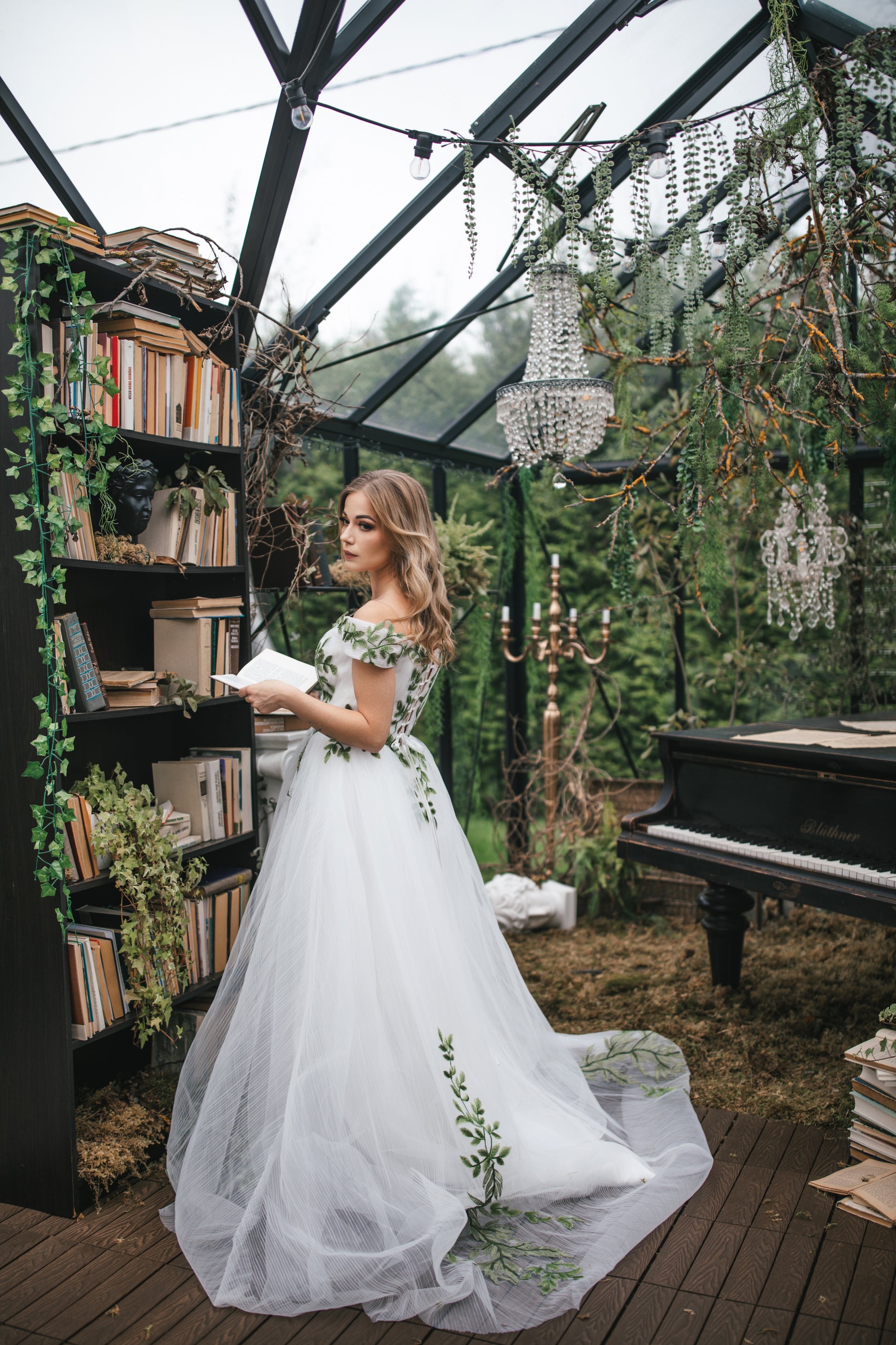 Forest Fairy Gown With Leaves – Dreamydresshouse