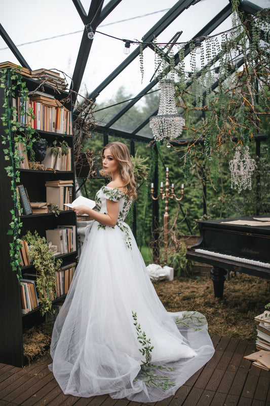 Forest Fairy Gown With Leaves