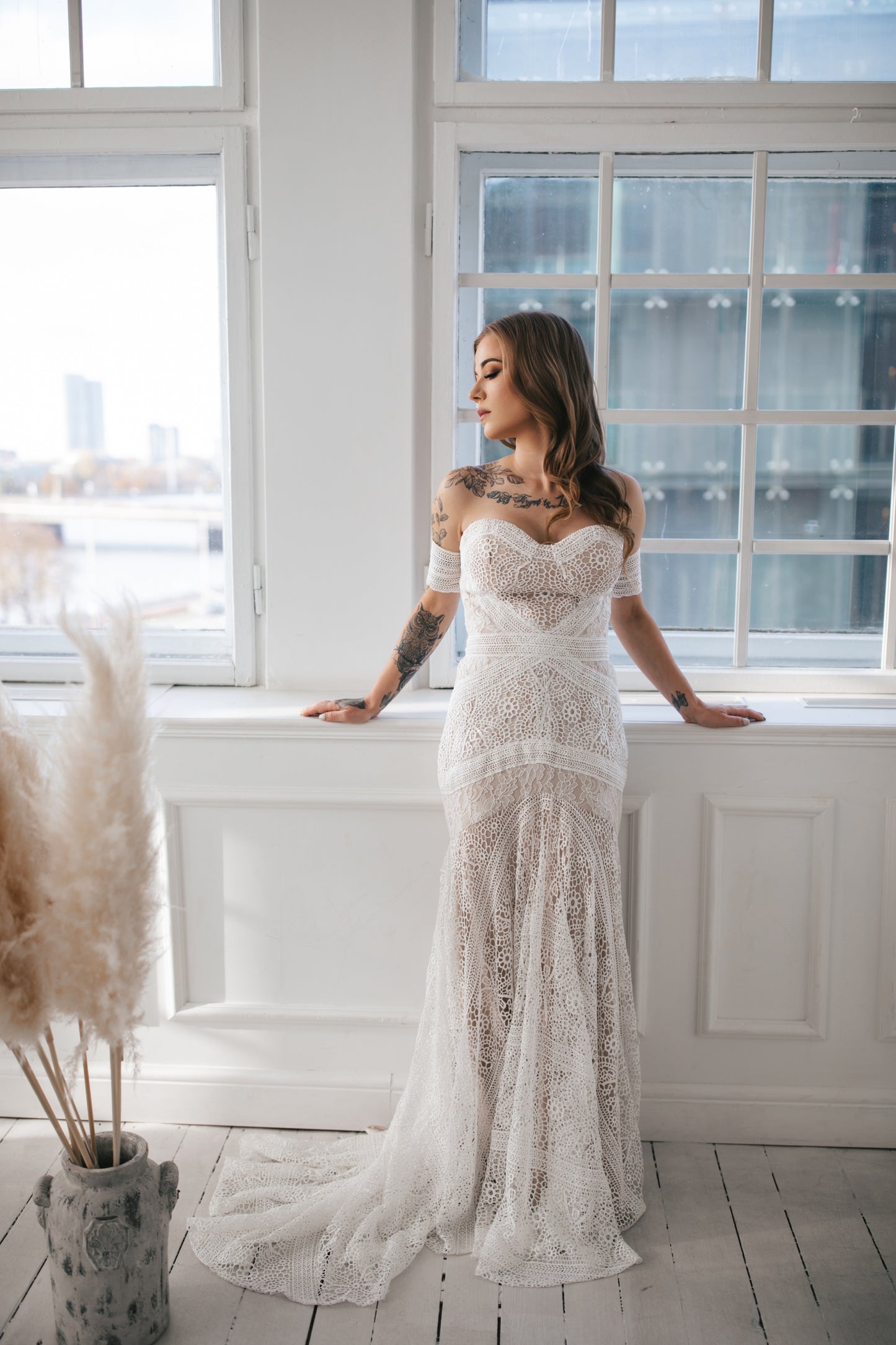 Bohemian Lace Wedding Dress