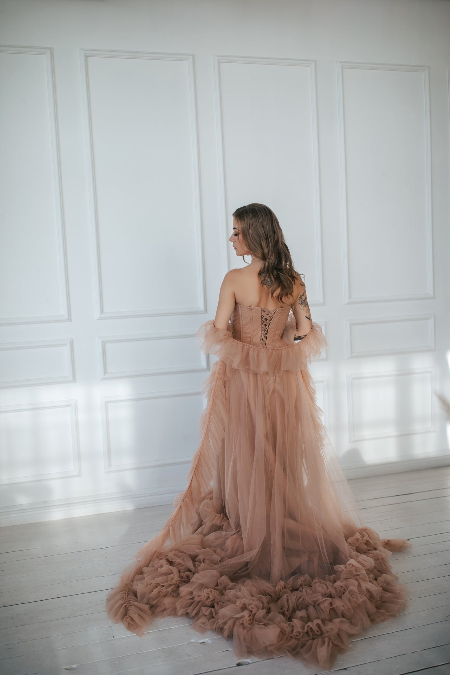 Vintage Dusty Pink Tulle Gown